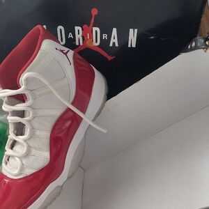 Jordan Mens Red and White Sneakers